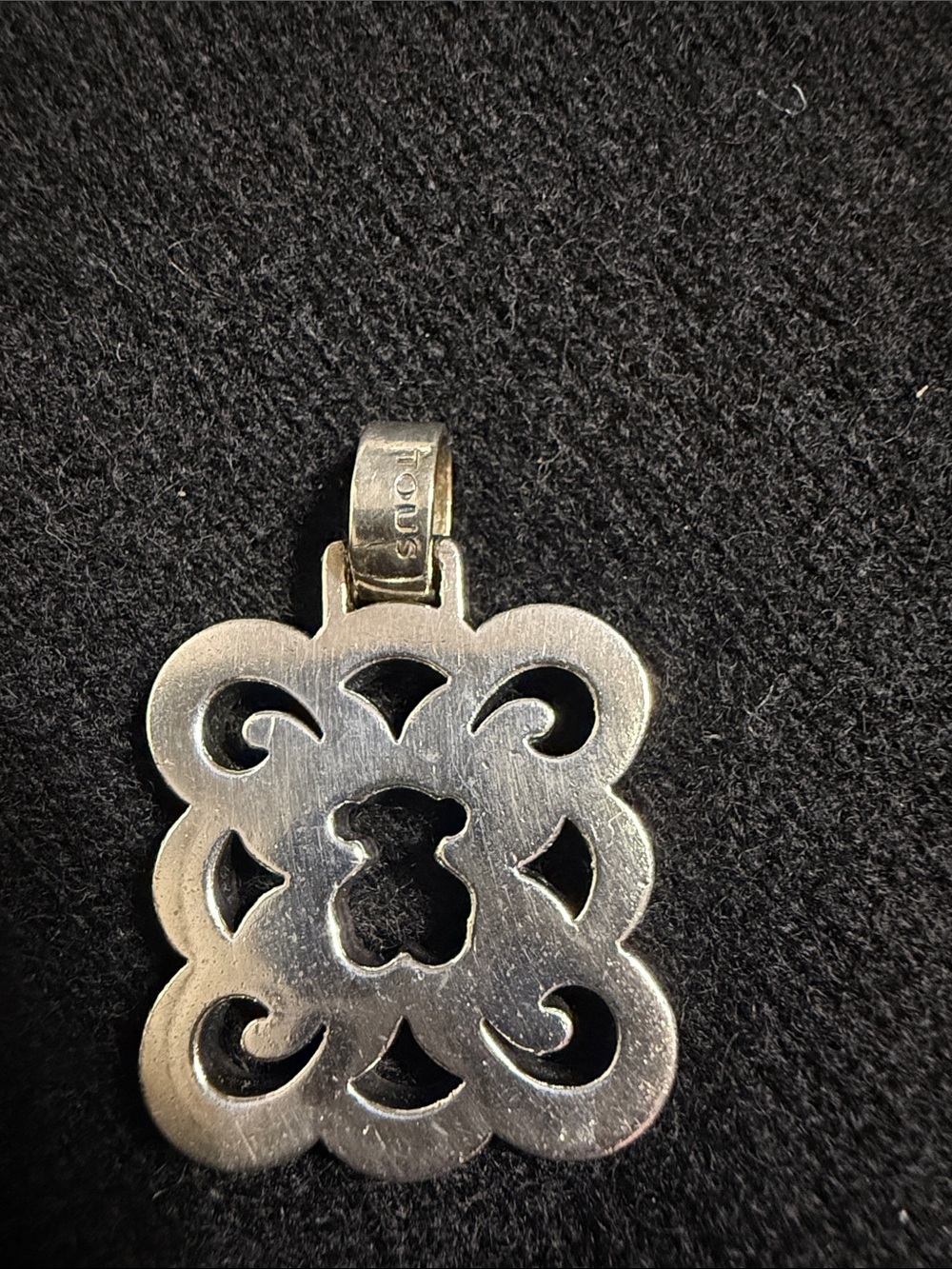 Tous Silver-Tone Floral Filigree Pendant